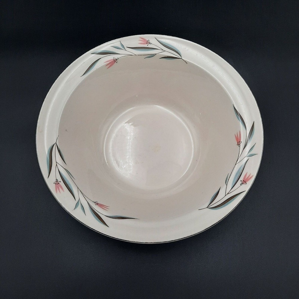 Edwin Knowles Vintage Ceramic Serving Bowl With Floral Pattern And Pink Blossom